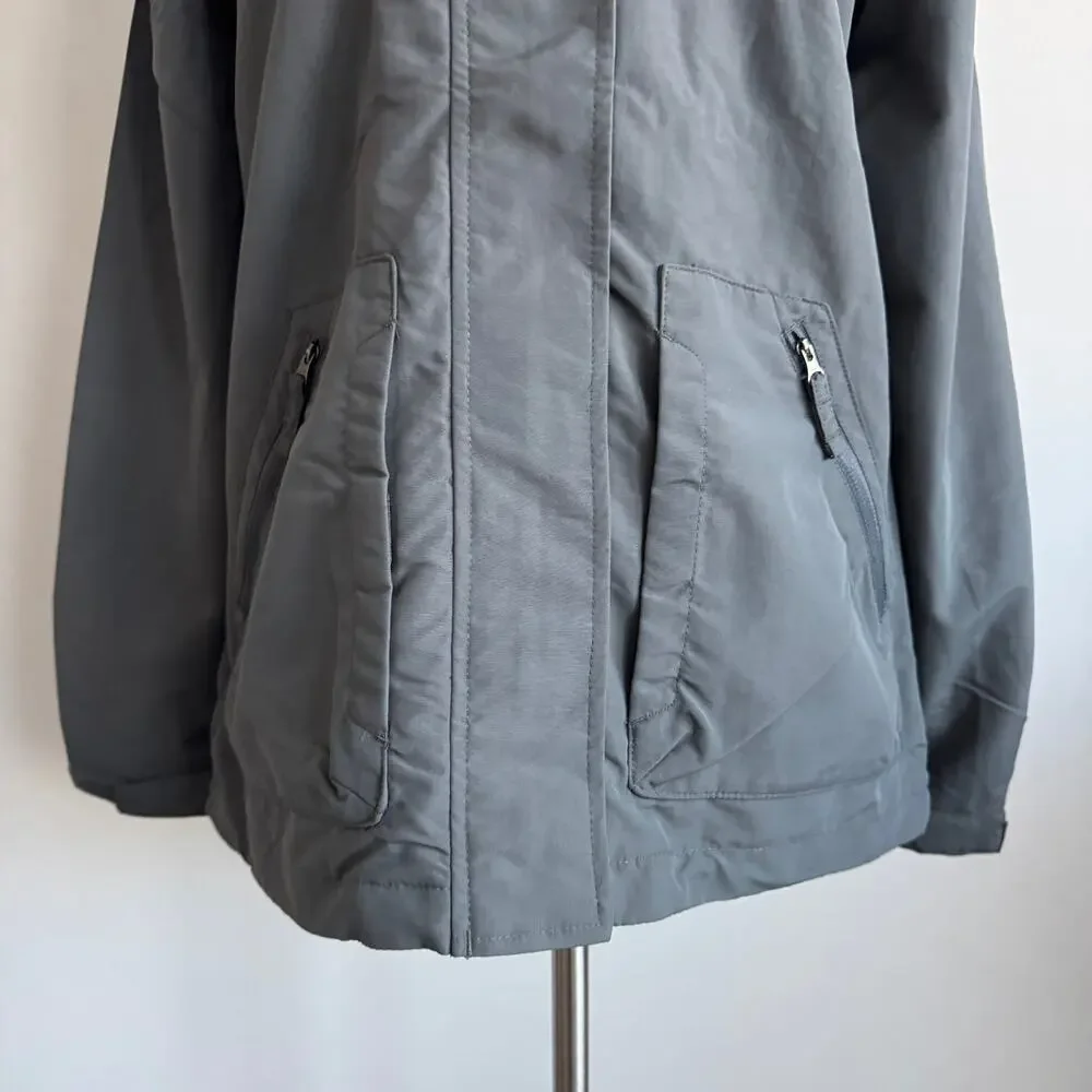 Lands’ End CS Outrigger Mesh Lined Jacket w/Hood Storm Flap Soapstone Small NWT